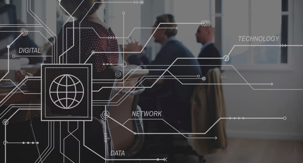 L’infrastruttura informatica è l’insieme di tecnologie, sistemi e servizi che permette a un’azienda di lavorare. Nella foto, l'immagine grafica di una rete di servizi aziendali.